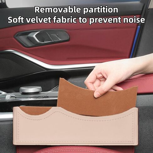 Car Seat Gap Organizer Large Capacity Leather Storage Box with Charging Port Multi-Purpose Car Seat Crevice Storage Solution for Phones Wallets Cards Ideal for Car Organization (Modern, Black-Double) in Kuwait