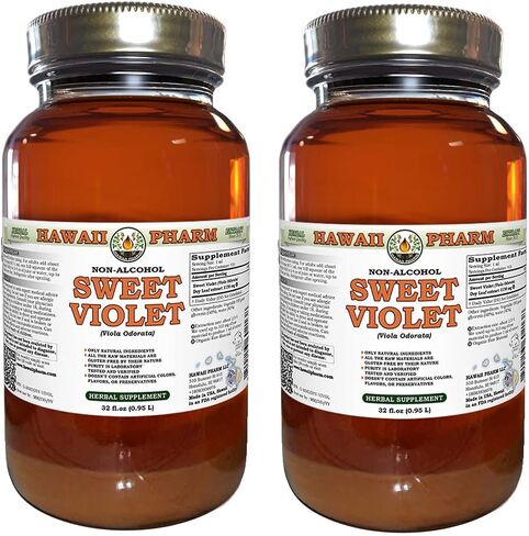 Sweet Violet Alcohol-Free Liquid Extract, Sweet Violet (Viola Odorata) Dried Leaf Glycerite Natural Herbal Supplement, Hawaii Pharm, USA 2 fl.oz in Saudi Arabia
