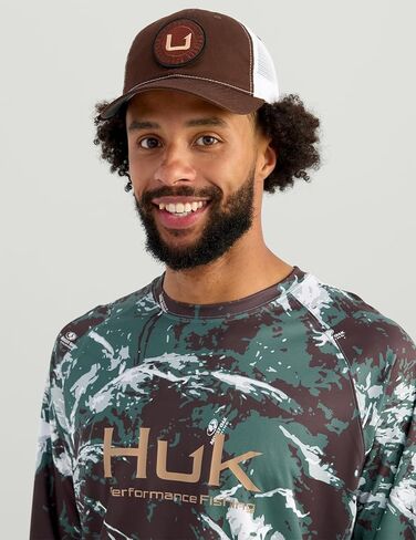 Huk Men's Pursuit Pattern Crew Long Long ، قميص الأداء in Saudi Arabia