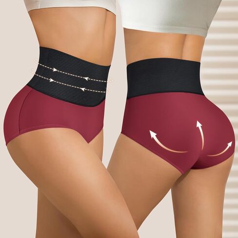 Women Tummy Control Underwear,High-Waist Full Coverage Panties, Wide Elastic Waistband Ladies Briefs Multipack in Kuwait