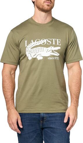 Lacoste Men's Crew Neck Short Sleeve Classic Fit Branding T-Shirt in Kuwait