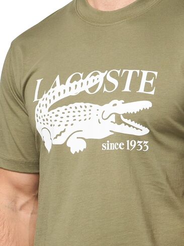 Lacoste Men's Crew Neck Short Sleeve Classic Fit Branding T-Shirt in Kuwait