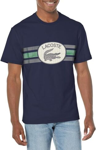 Lacoste Men's Crew Neck Short Sleeve Classic Fit Branding T-Shirt in Kuwait