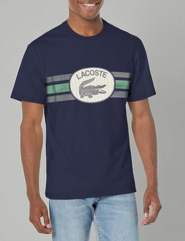 Lacoste Men's Crew Neck Short Sleeve Classic Fit Branding T-Shirt in Kuwait