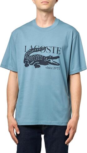 Lacoste Men's Crew Neck Short Sleeve Classic Fit Branding T-Shirt in Kuwait