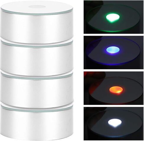Oumefar LED Display Base, 4PCS Crystal Ball Display Stand USB Colored LED Lamp Stand for Crystals Glass Art Figurine Jewelry Itemstand in Saudi Arabia