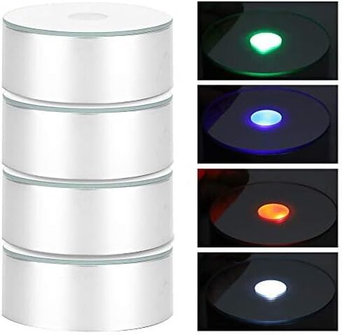 Oumefar LED Display Base, 4PCS Crystal Ball Display Stand USB Colored LED Lamp Stand for Crystals Glass Art Figurine Jewelry Itemstand in Saudi Arabia
