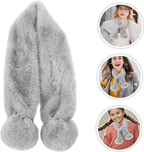 Faux Fur Scarf for Women Plush Warm Neck Wrap Soft Fuzzy Collar for Casual and Formal Occasions for Elegant and Cozy Accessory in Kuwait