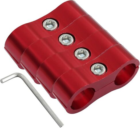 4 Pcs 6AN Hose Separator Clamp, AN6 Fuel line Mounting Clamps, Red Aluminum Hose Fitting Adapter in Saudi Arabia