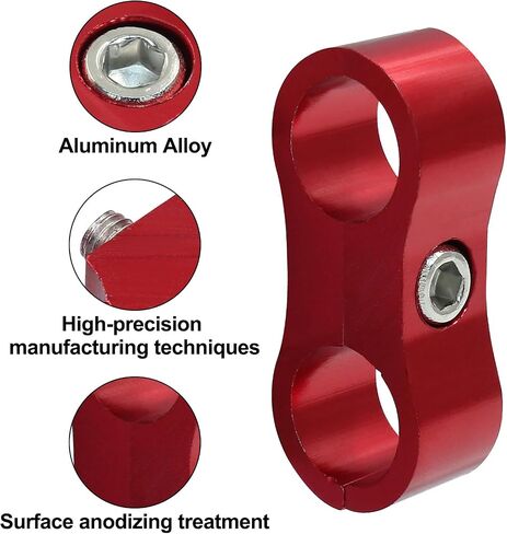 4 Pcs 6AN Hose Separator Clamp, AN6 Fuel line Mounting Clamps, Red Aluminum Hose Fitting Adapter in Saudi Arabia
