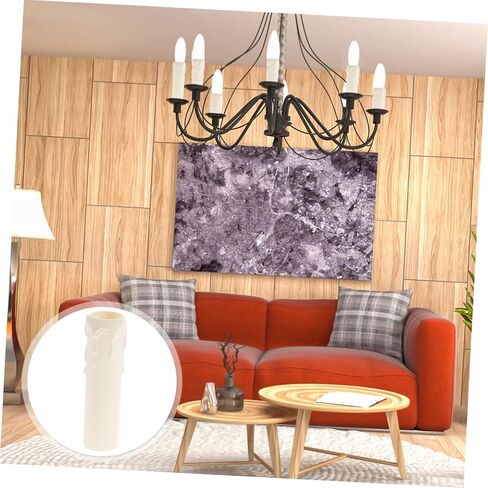 NUOBESTY 20pcs Plastic Chandelier Casing Candle Socket Covers Decorative Candles Sleeves in Kuwait