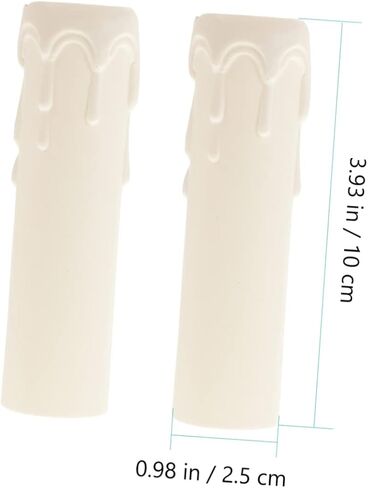 NUOBESTY 20pcs Plastic Chandelier Casing Candle Socket Covers Decorative Candles Sleeves in Kuwait