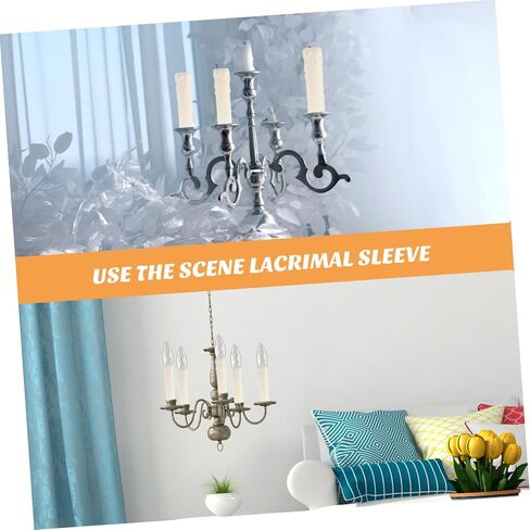 NUOBESTY 20pcs Plastic Chandelier Casing Candle Socket Covers Decorative Candles Sleeves in Kuwait