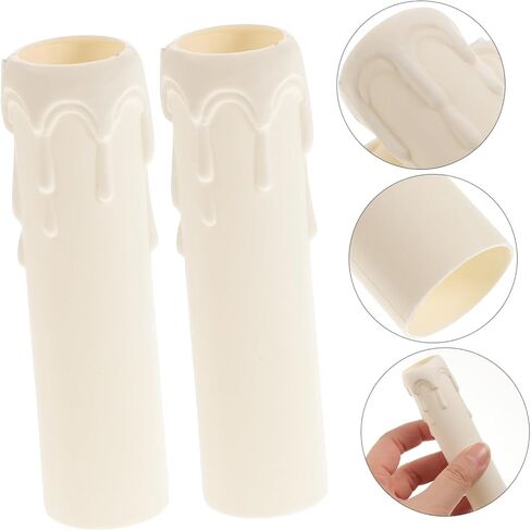 NUOBESTY 20pcs Plastic Chandelier Casing Candle Socket Covers Decorative Candles Sleeves in Kuwait