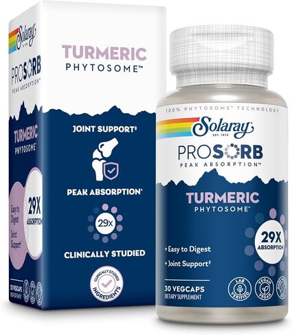ملحق Solaray Prosorb الكركم Phytosome 500 ملغ-29x ملحق الكركمين الكركمين العالي امتصاص لدعم الصحة المشتركة-الكركمين سهلة الهضم ، نباتي ، ضمان لمدة 60 يومًا ، 30 سيرًا ، 30 VEGCAPS in Saudi Arabia