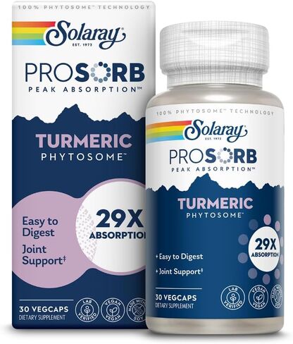 ملحق Solaray Prosorb الكركم Phytosome 500 ملغ-29x ملحق الكركمين الكركمين العالي امتصاص لدعم الصحة المشتركة-الكركمين سهلة الهضم ، نباتي ، ضمان لمدة 60 يومًا ، 30 سيرًا ، 30 VEGCAPS in Saudi Arabia