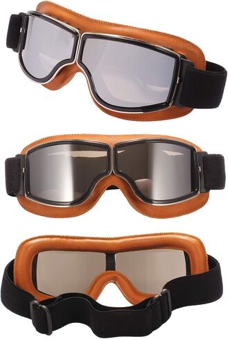 Retro Pilot Motorcycle Goggles Fog-proof Warm Goggles ATV Bike Motocross Glasses Protective Eyewear in Kuwait