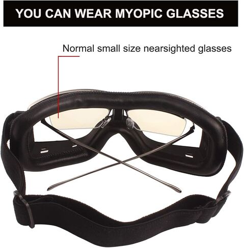 Retro Pilot Motorcycle Goggles Fog-proof Warm Goggles ATV Bike Motocross Glasses Protective Eyewear in Kuwait