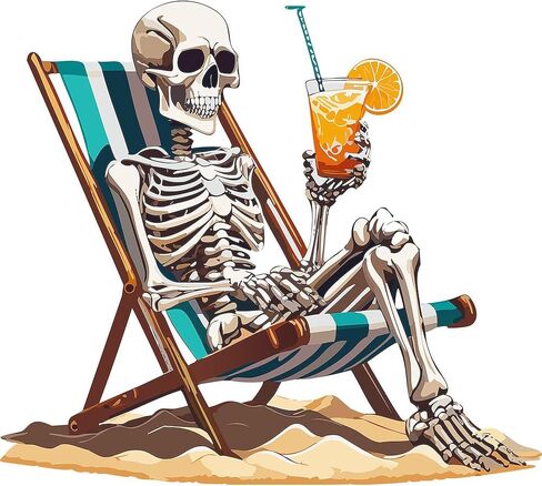 CafePress Beach Skeleton Tropical Halloween Photo Wall Tile, Matte Finish, 8"x8" in Saudi Arabia