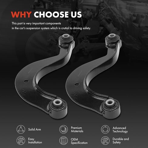 A-Premium 2 x Rear Upper Control Arm, with Bushing, Compatible with Volkswagen & Audi - 2006-2013 - Jetta Passat Golf Golf R Tiguan CC Eos GTI R32 Rabbit A3 (Quattro) TT (Quattro) in Saudi Arabia