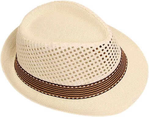 Kids Boys Girls Straw Fedora Panama Hat Toddler Roll Up Short Brim Summer Sun Beach Cap Western Trilby Derby Jazz Hat in Saudi Arabia
