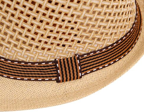 Kids Boys Girls Straw Fedora Panama Hat Toddler Roll Up Short Brim Summer Sun Beach Cap Western Trilby Derby Jazz Hat in Saudi Arabia