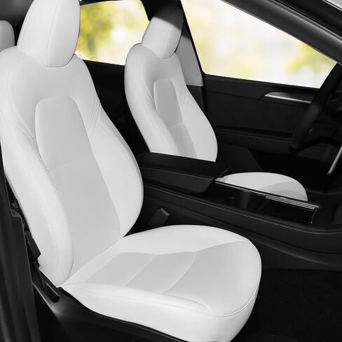 غطاء مقعد السيارة الفاخرة غلاف المقعد الخلفي Nappa من أجل Tesla Model Y الحامي السفلي للسيارة ، وسادة المقعد الثقيلة دون مسند الظهر (طراز Y أبيض) in Kuwait