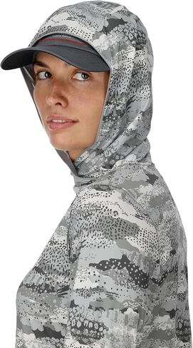 Simms Women's Bugstopper SolarFlex Hoodie with Insect Shield Repellent Apparel, Quick Dry Lightweight Hoodie - Bluegrass Heather - Large in Saudi Arabia