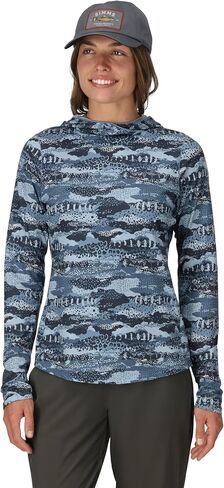 Simms Women's Bugstopper SolarFlex Hoodie with Insect Shield Repellent Apparel, Quick Dry Lightweight Hoodie - Bluegrass Heather - Large in Saudi Arabia