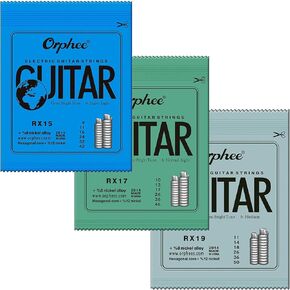 3 Sets Nickel Alloy Steel Colorful Ball End Electric Guitar Strings Three Gauges (009-042) (010-046) (011-050)
