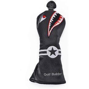 Shark Golf Club Fairway Wood Head Cover with Creative Cartoon Animal Pattern Synthetic Leather Golf Clubs Headcovers (3.4.5.7.X)