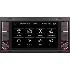 Car Radio for VW Touareg T5 Multivang 2004-2009, Wireless Apple Carplay and Android Auto HiFi Sound Volkswagen Stereo Touch Screen Car Multimedia Player with Bluetooth AM/FM USB Port