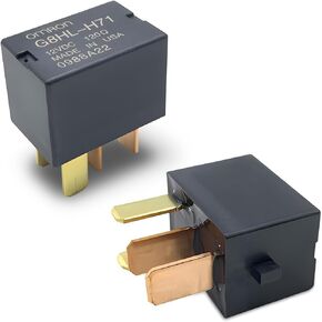 2 PCS Car Air Conditioning Relay, DC 12V 120Ω Four-pin Micro AC Starting Relay, Replacement OEM 39794-SDA-A03 Accessories, Product Compatible with Accord, Fit, Odyssey, CRV, Civic (Black)