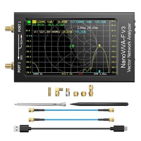 Seesii NanoVNA-F V3 Vector Network Analyzer, [Upgraded] 1MHz-6GHz 4.3 Inch HF VHF UHF VNA Antenna Analyzer, Measuring S-Parameter Voltage SWR,Phase,Delay,Smith Chart,RTC Real-time,801 Scan Points