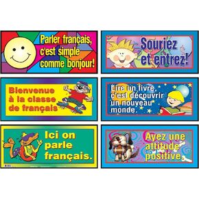 French Educational & Language Variety Teaching Posters,Bilingual Charts, Classroom Decoration and Instruction, FSL, 6 Poster Set