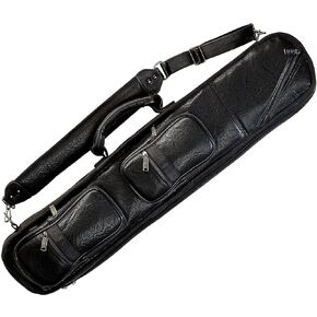 Lucasi LC3 4x8 4B8S Black Leatherette Soft Pool Cue Case with Large Pockets