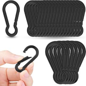 24PCS Spring Snap Hook Carabiner Clips, 4Inch Heavy Duty Spring Snap Hook, 3/8" Galvanized Steel Quick Link Carabiner Clips for Hammock, Camping, Hiking, Keychain, Water Bottle & Backpack