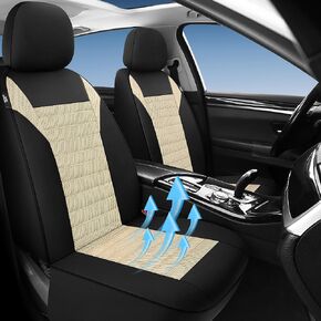 VarCozy Car Seat Covers Front Set 3D Air Mesh, Breathable Premium Cloth Seat Covers for Car, Low Back Automotive Seat Cover, Universal Fit for Most Cars, Sedan, SUV, Airbag Compatible