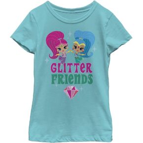 Nickelodeon Shimmer and Shine Glitter Friends Girls Short Sleeve Tee Shirt