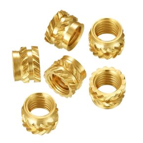 100 Pcs Brass Insert, Threaded Inserts Brass Knurled Nuts, Female Thread Inserts, Knurled Insert Nuts for 3D Printing Plastic, M4 x 4mm x 6mm