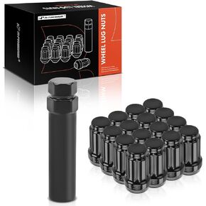 A-Premium 16-PC M12 x 1.25 Wheel Lug Nut w/Socket Key fits Arctic Cat Vehicles Compatible with Kawasaki Mule 2510/Mule 3000/Mule 3010/Mule 4000, Yamaha Viking 700/Viking Vi/Wolverine, Front & Rear