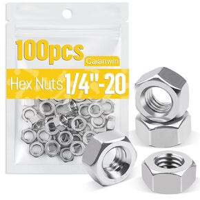 20Pcs 5/16"-18 Stainless Hex Nuts 304 Stainless Steel Nuts for Lndustrial Construction Fasteners