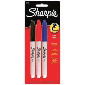 Permanent Marker, Black, Blue, Red, PK3