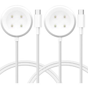 [2-Pack] Sankel Compatible for Google Pixel Watch 2 Charger, USB C Magnetic Replacement Fast Charging Cable Charger Stand Accessories for Google Pixel Watch 2 (3.3ft, White)