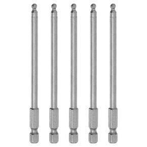 HARFINGTON 5Pcs Ball End Hex Head Wrench Screwdriver Bit H1.5 1/4" Hex Shank 4" Long Metric Magnetic S2 Steel for Power Screwdriver Drill Impact Driver