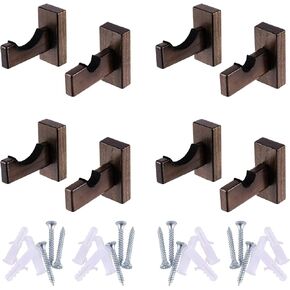 8 Pack Baseball Bat Display Case Holder, 4 Sets Wall Mount Horizontal Baseball Bat Holder, Solid Wood Baseball Bat Rack with Hidden Screws, Hanger for Soft Ball Hockey Stick