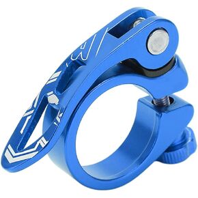 Alomejor Bicycle Seatpost Clamp 31.8mm Aluminium Alloy Bike Seat Post Clam Mountain Road Bike Seat Post Clamp Quick Release (Blue)