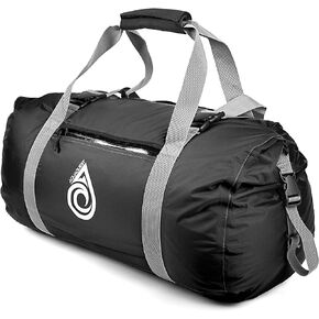 AquaQuest Slipstream Duffel Bag - 100% Waterproof, Lightweight, Durable, Versatile, Compact - Protective Dry Bag for Sport, Travel, Boating - 50L, Black