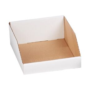 AVIDITI Cardboard Storage Bins, Open Top Bin Box, 10"L x 12"W x 4 1/2"H 25-Pack | Small for Inventory, Organization, Parts, Garage, Warehouse or Home Cubby, Oyster White 8x18x10