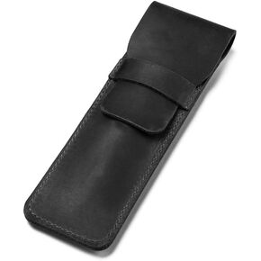Leather Pen Case Holder Handmade Fountain Multi Pens Pouch Crazy Horse Leather Pen Protective Sleeve Cover – Brown